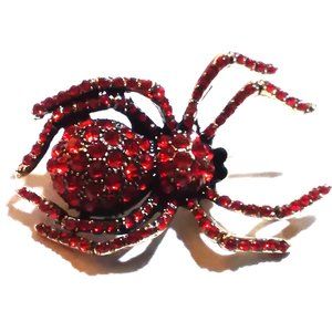 Spider Brooch Rhinestone Large Statement Sparkle Goth Scene Stylish Halloween